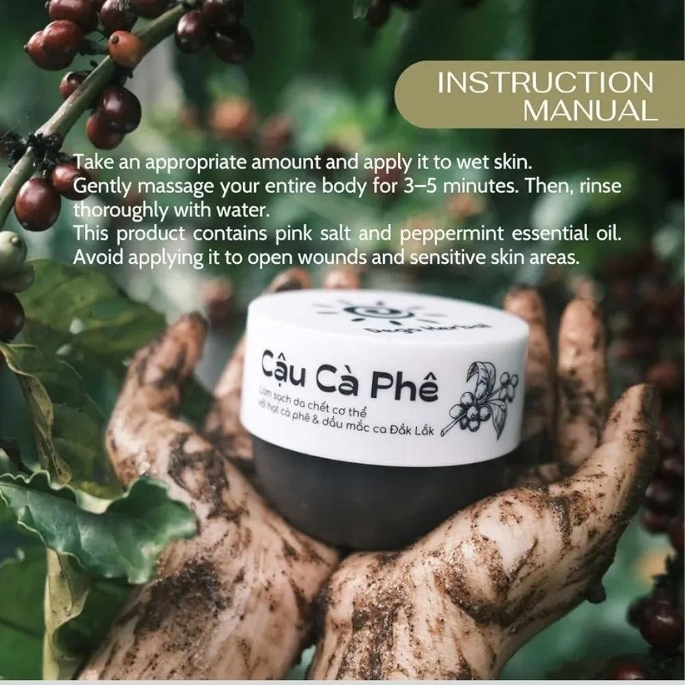 Cầu Cà Phê Coffee Scrub By Dego Herbal - Rich Brown White Sealed NWT 8.8oz